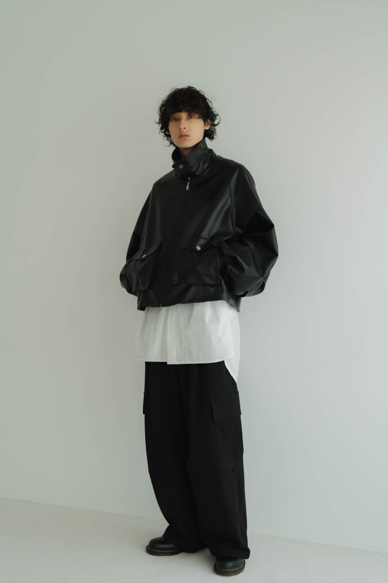 ポリエステル100%Knuth Marf  round sleeve flight jacket