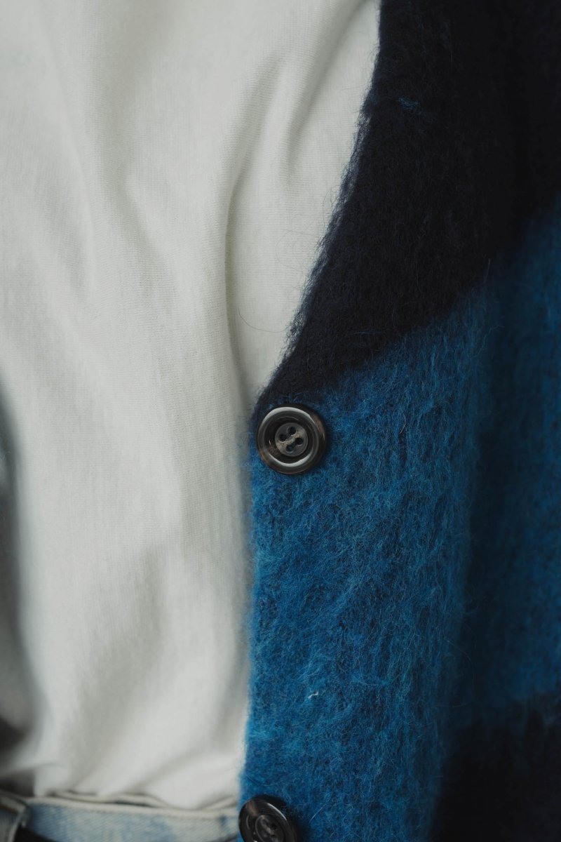 【11/6~出荷】accent mohair cardigan(unisex)/navyblue/MAN - KNUTH MARF