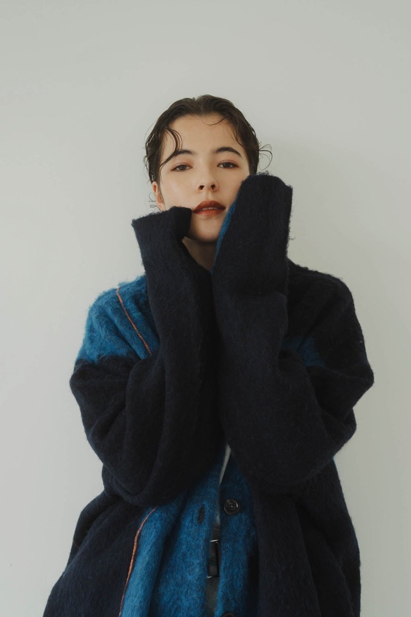 【11/6~出荷】accent mohair cardigan(unisex)/navyblue/MAN - KNUTH MARF