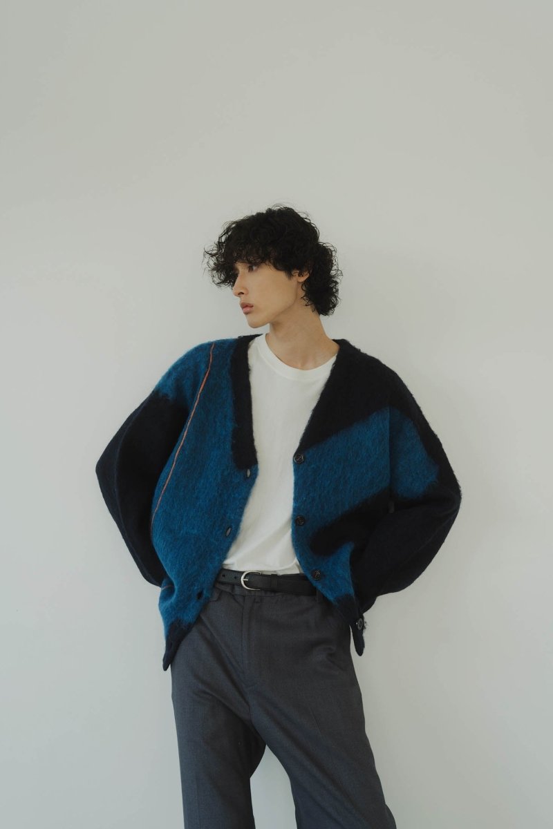 【11/6~出荷】accent mohair cardigan(unisex)/navyblue/MAN - KNUTH MARF