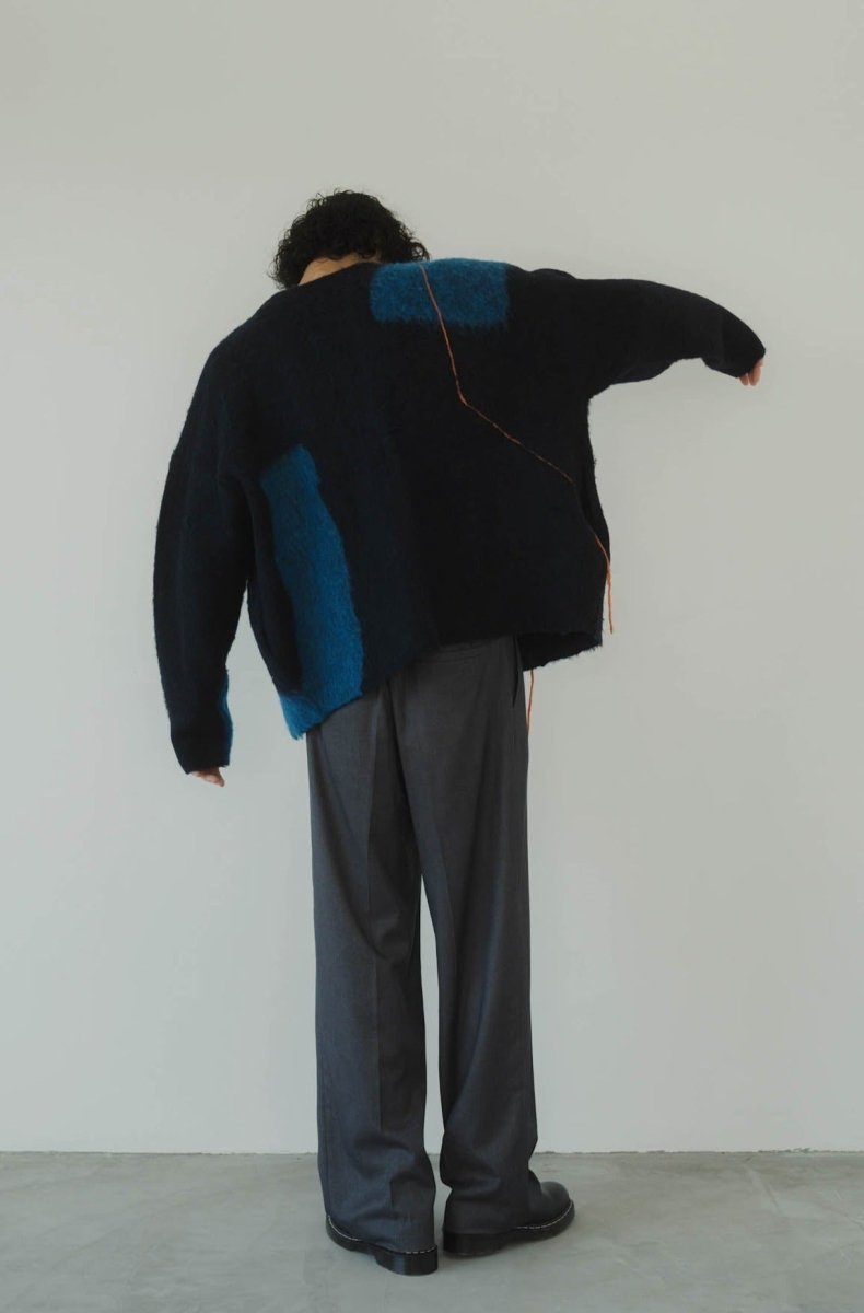 【11/6~出荷】accent mohair cardigan(unisex)/navyblue/MAN - KNUTH MARF