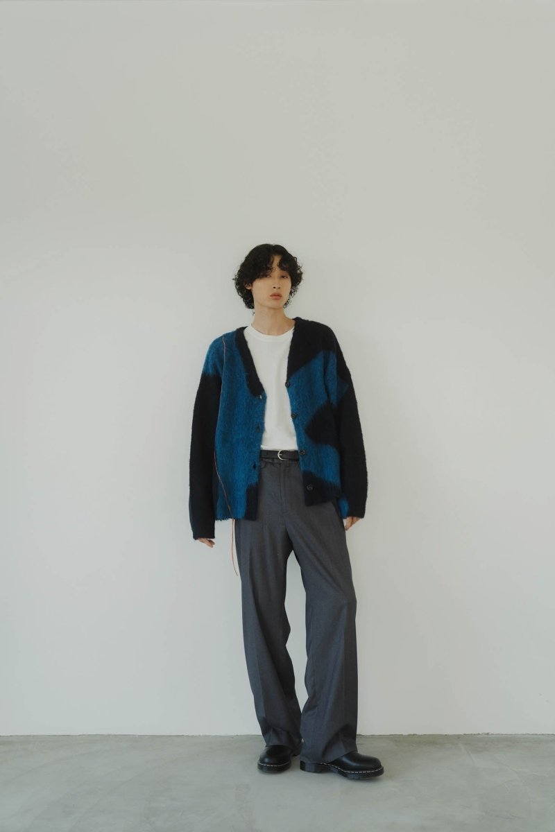 【11/6~出荷】accent mohair cardigan(unisex)/navyblue/MAN - KNUTH MARF