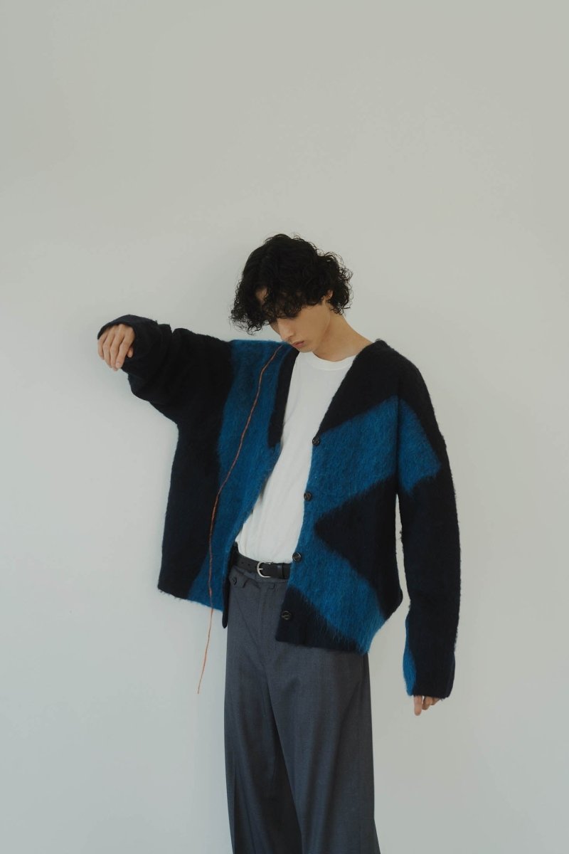 【11/6~出荷】accent mohair cardigan(unisex)/navyblue/MAN - KNUTH MARF