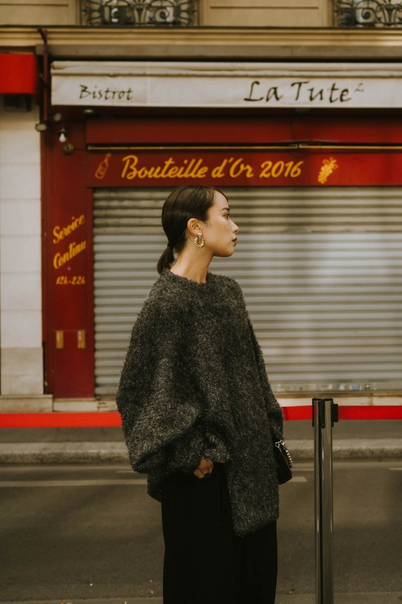 【12/末〜1/初旬出荷】accent knit pullover(unisex)/lame - KNUTH MARF