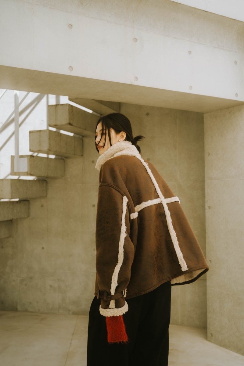 【12/20~出荷】reversible mouton jacket(unisex)/beige - KNUTH MARF