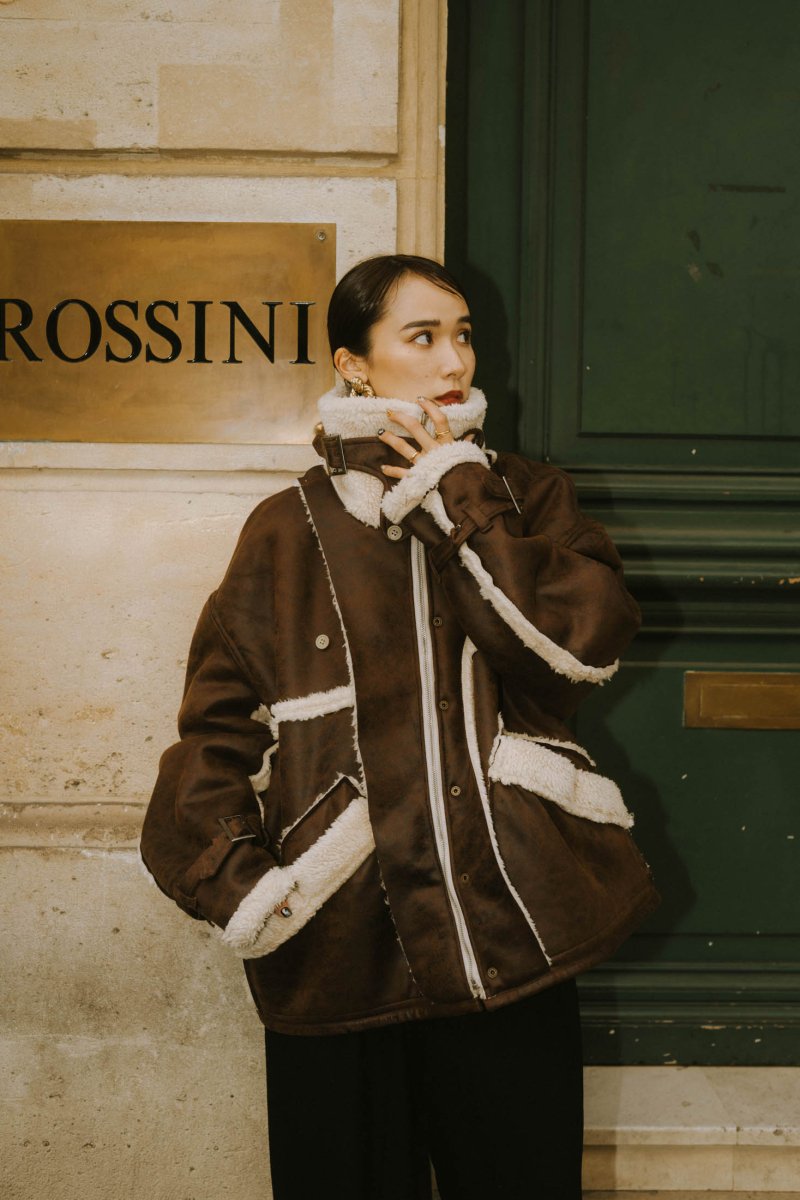 【12/20~出荷】reversible mouton jacket(unisex)/beige - KNUTH MARF