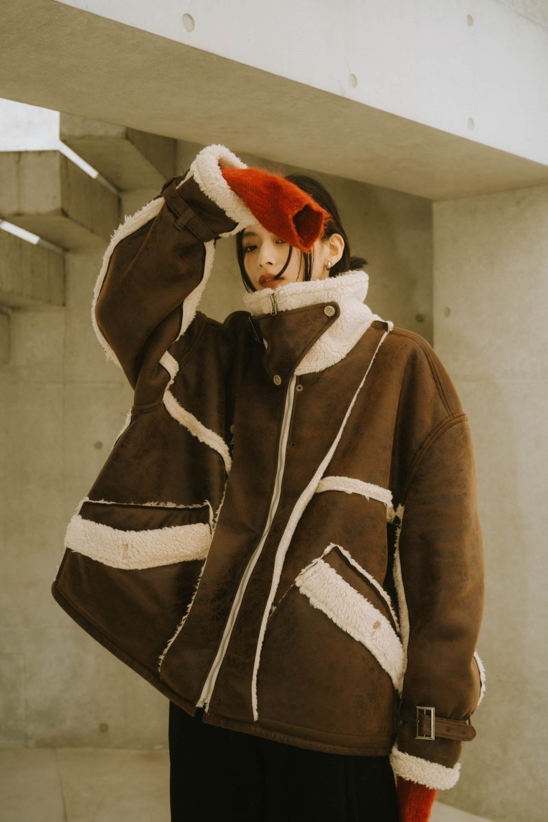 【12/20~出荷】reversible mouton jacket(unisex)/beige - KNUTH MARF