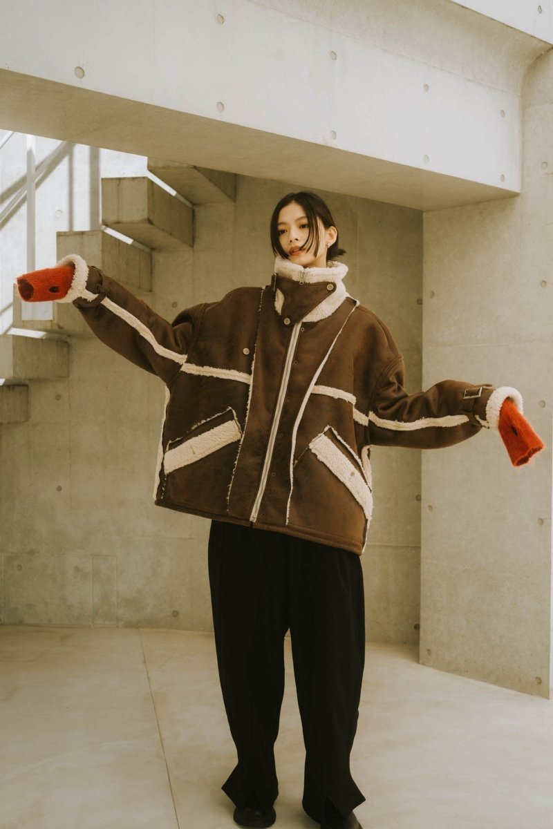 【12/20~出荷】reversible mouton jacket(unisex)/beige - KNUTH MARF