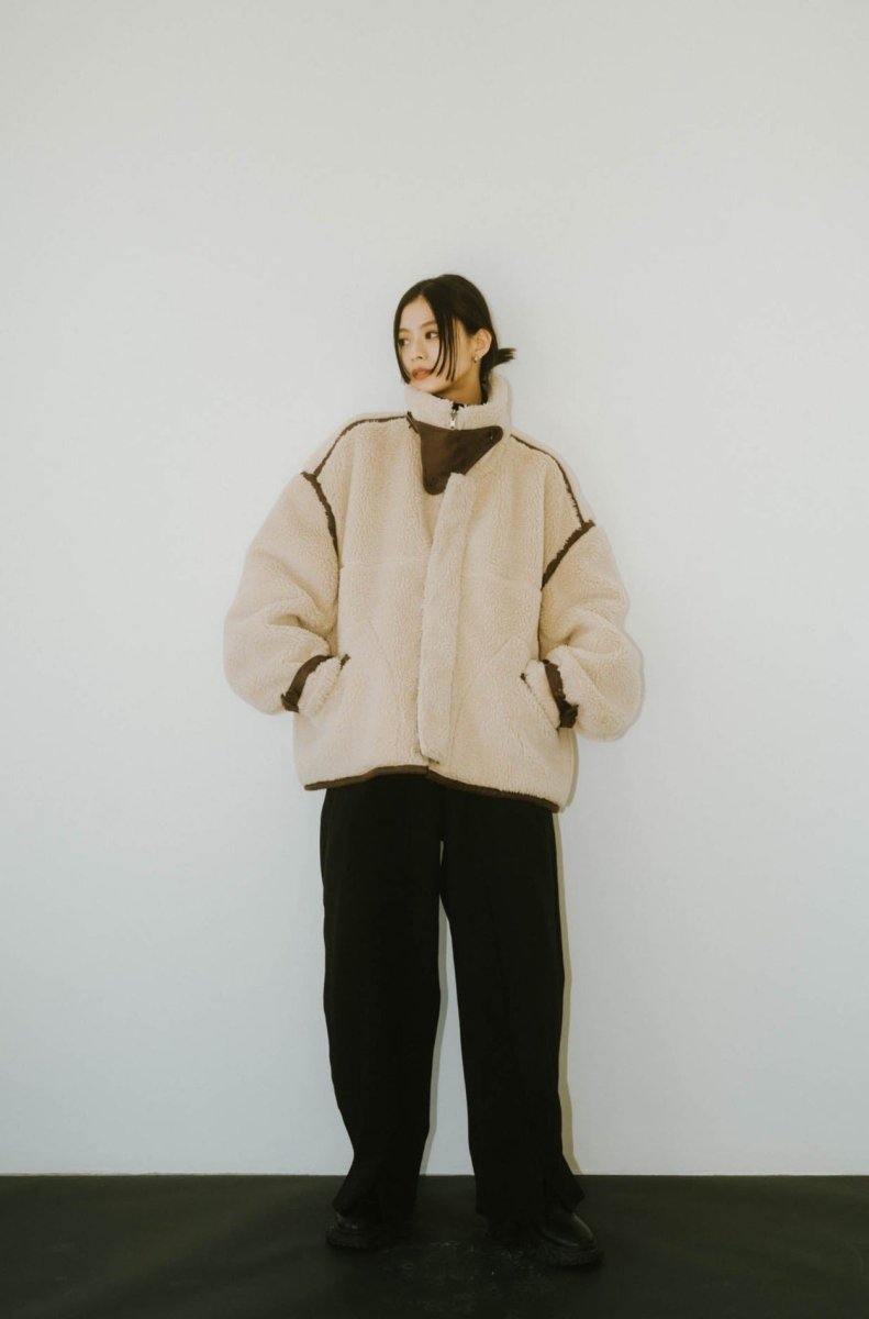 【12/20~出荷】reversible mouton jacket(unisex)/beige - KNUTH MARF