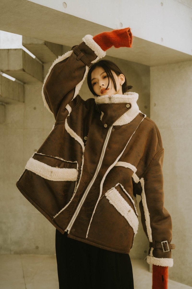 【12/20~出荷】reversible mouton jacket(unisex)/beige - KNUTH MARF