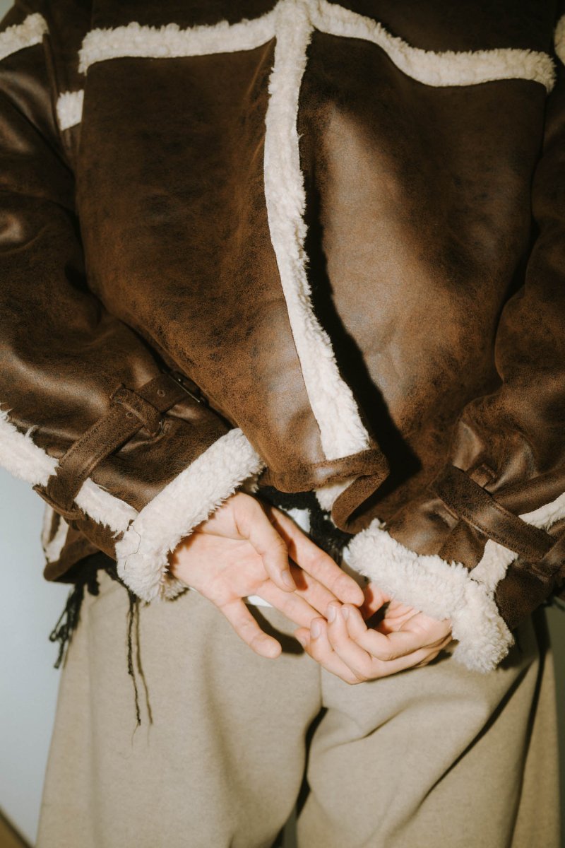 【12/20~出荷】reversible mouton jacket(unisex)/beige - KNUTH MARF
