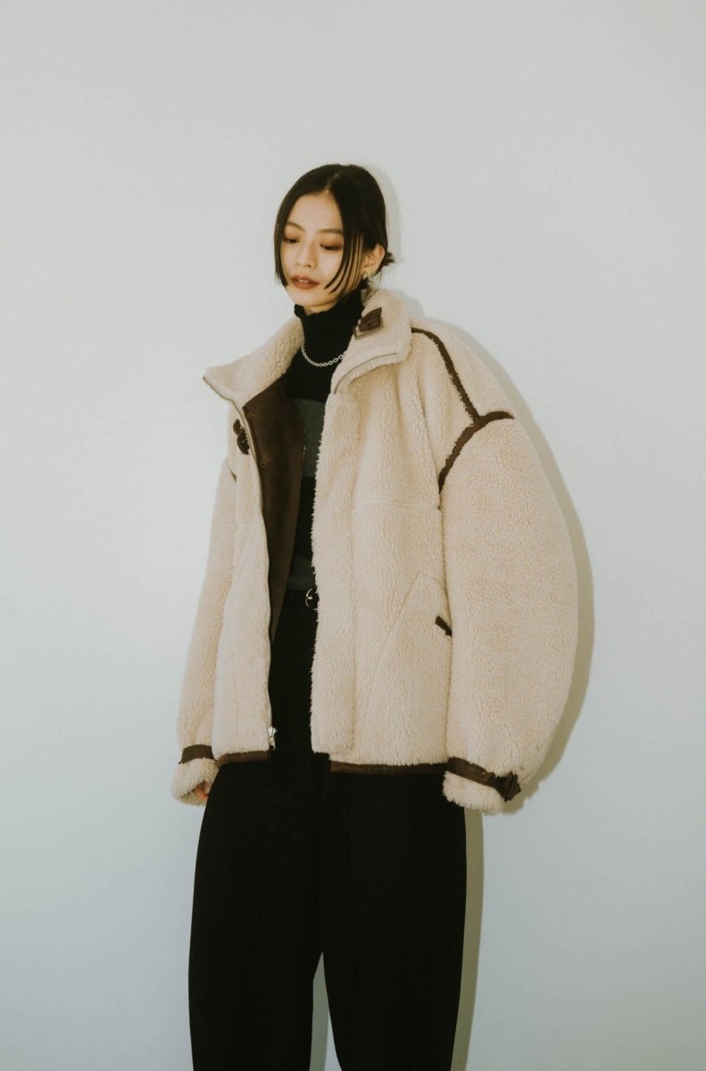 【12/20~出荷】reversible mouton jacket(unisex)/beige - KNUTH MARF
