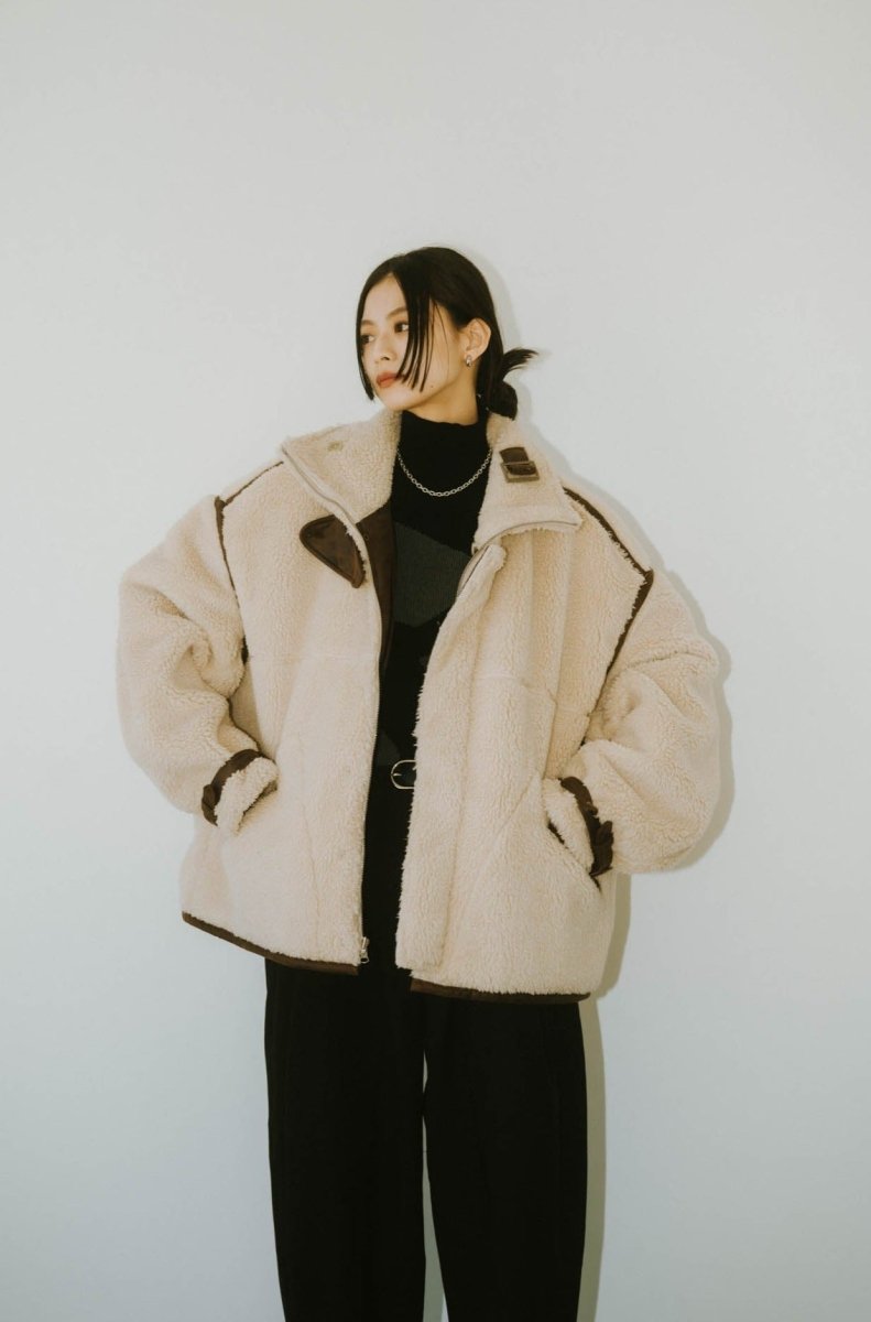 【12/20~出荷】reversible mouton jacket(unisex)/beige - KNUTH MARF