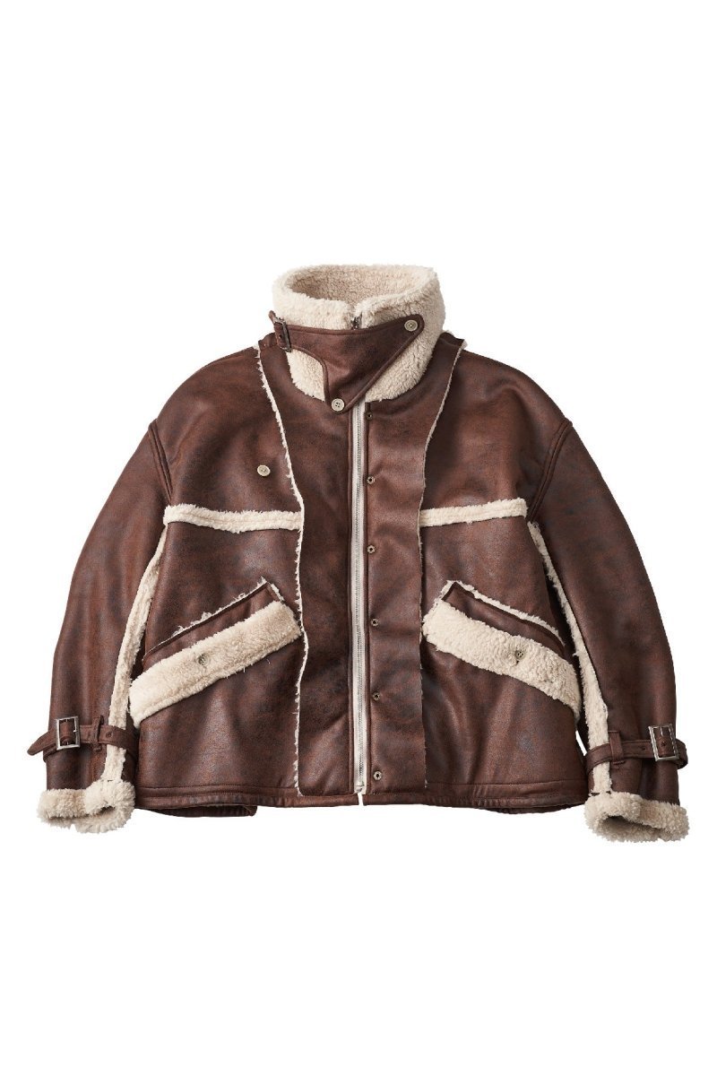 【12/20~出荷】reversible mouton jacket(unisex)/beige - KNUTH MARF
