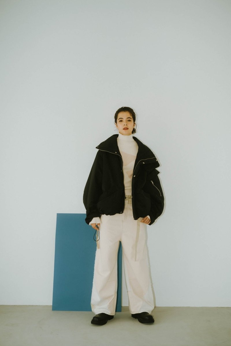 【12/28~出荷】stand collar down jacket(unisex)/black - KNUTH MARF