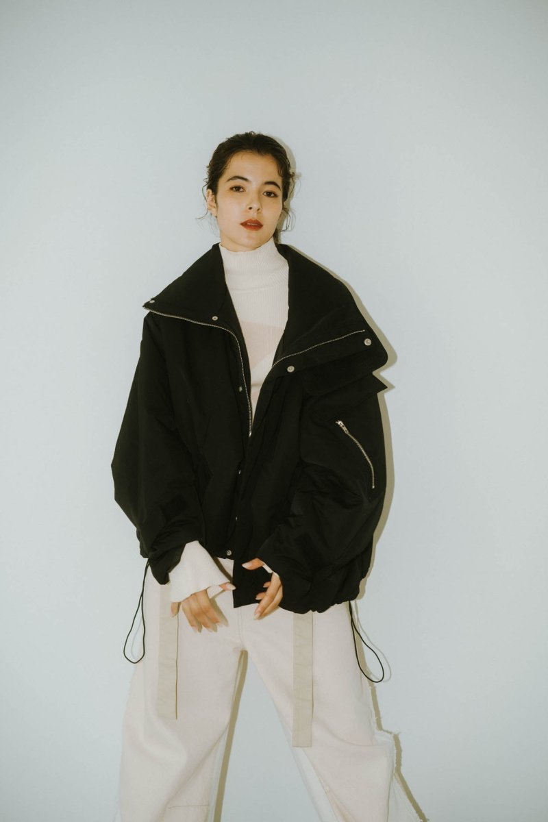 【12/28~出荷】stand collar down jacket(unisex)/black - KNUTH MARF