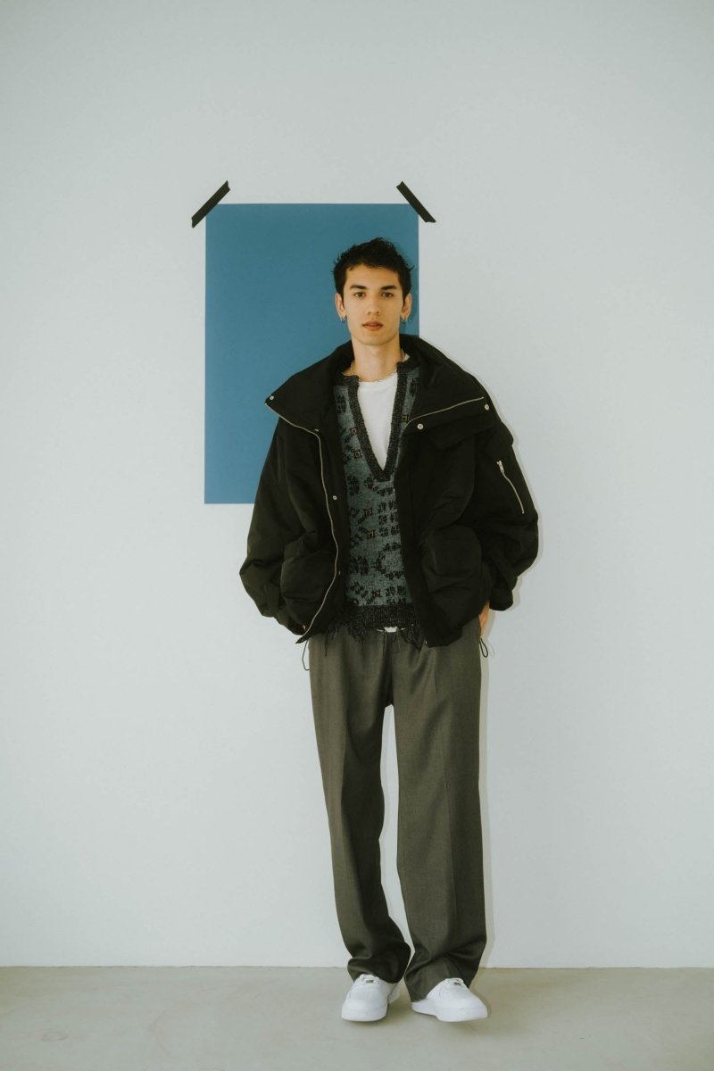 【12/28~出荷】stand collar down jacket(unisex)/black - KNUTH MARF