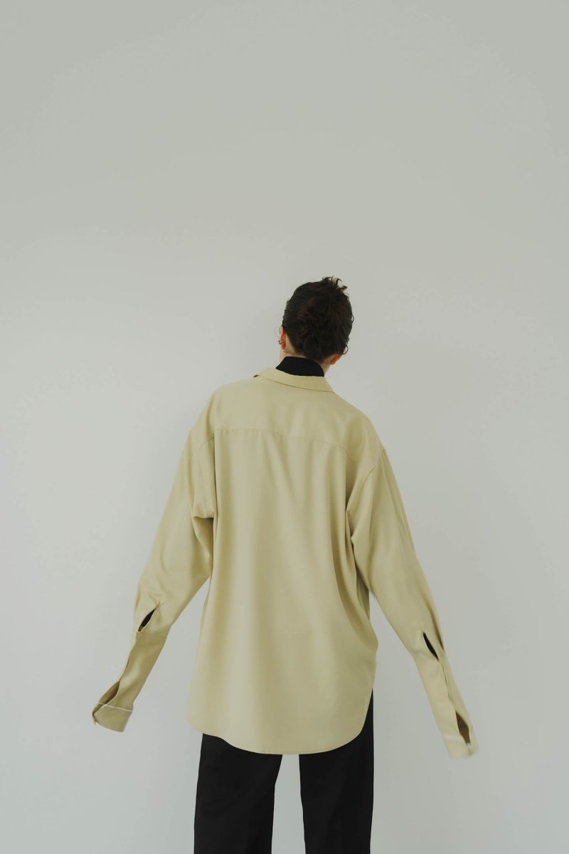 2way cuffs loose shirt/pistacchio - KNUTH MARF