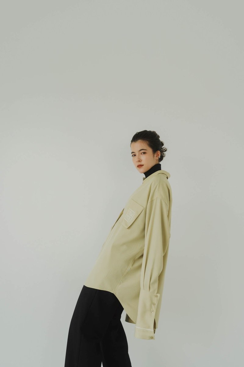 2way cuffs loose shirt/pistacchio - KNUTH MARF