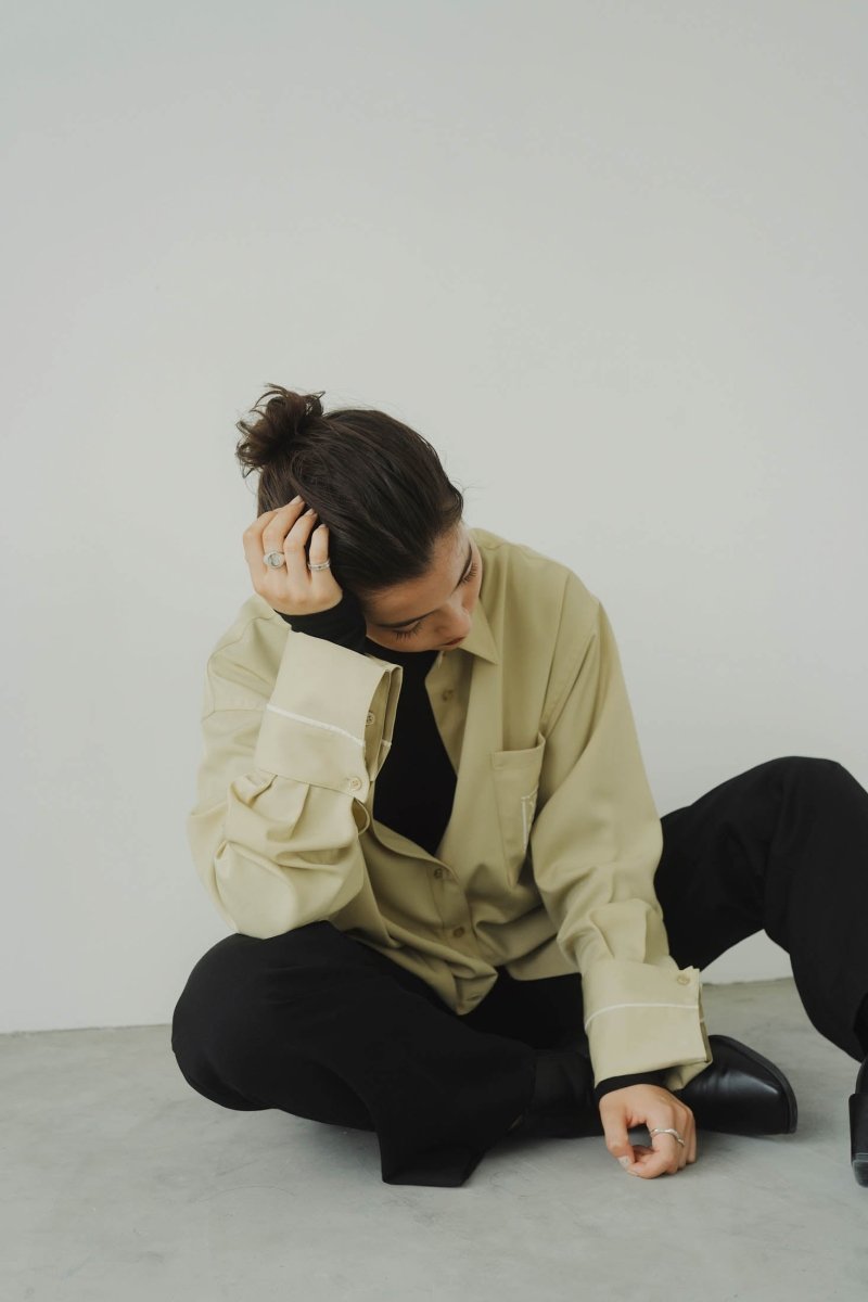 2way cuffs loose shirt/pistacchio - KNUTH MARF