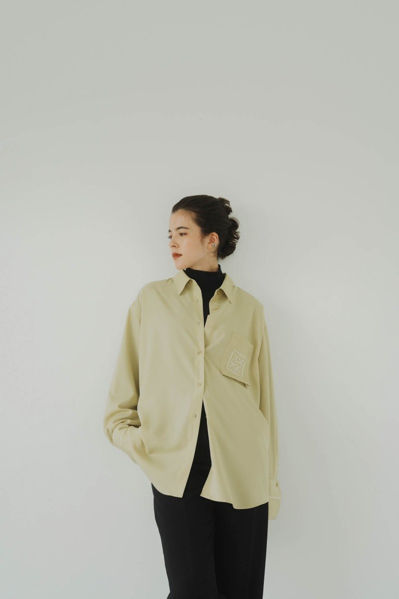 2way cuffs loose shirt/pistacchio - KNUTH MARF
