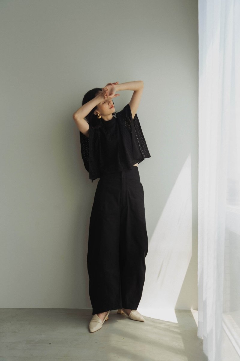 2way drost lace blouse/black - KNUTH MARF