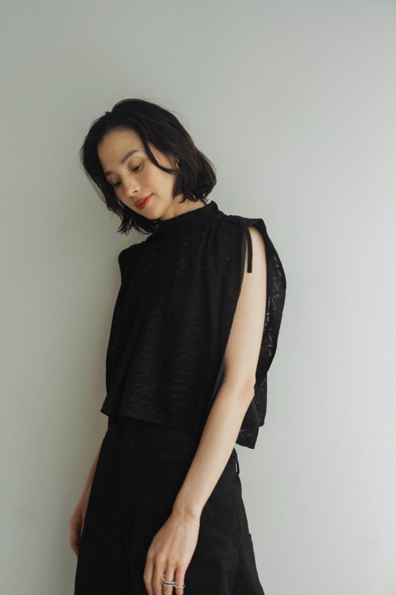 2way drost lace blouse/black - KNUTH MARF