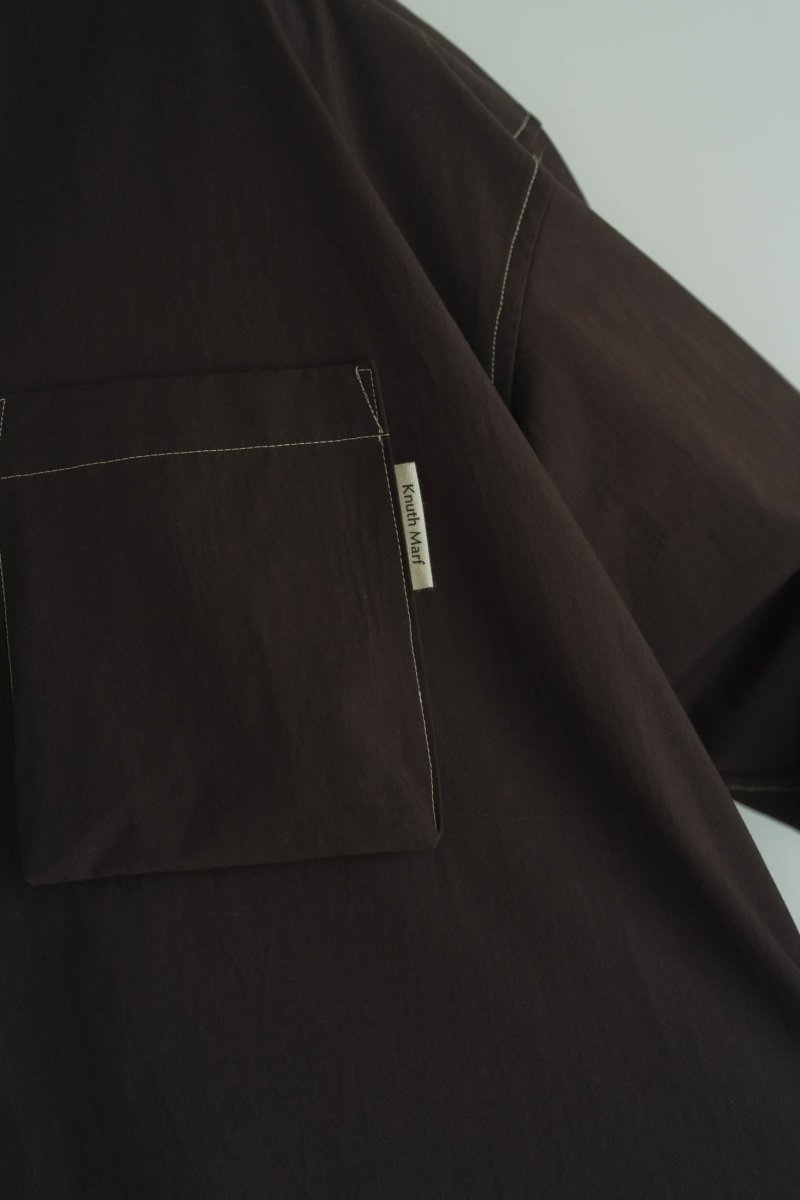 2way slit long shirt/brown - KNUTH MARF