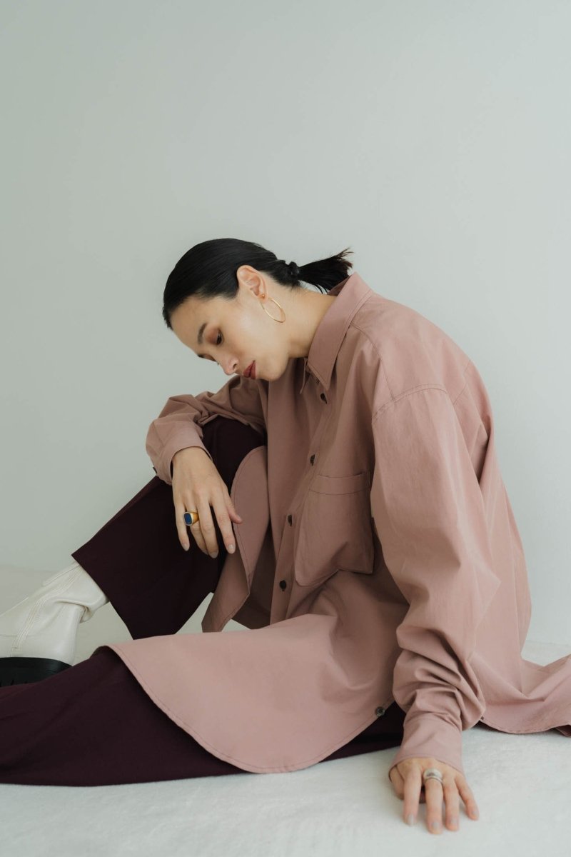 2way slit long shirt/pink - KNUTH MARF