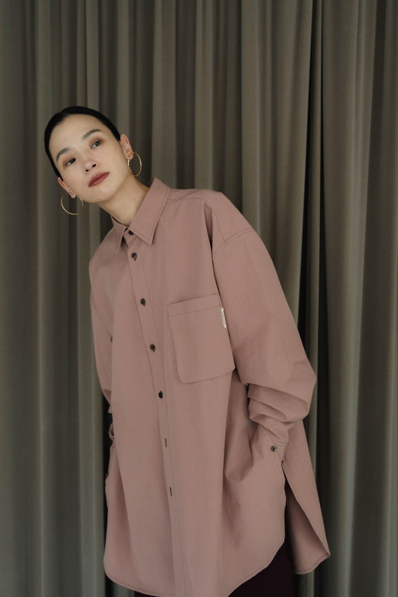 2way slit long shirt/pink - KNUTH MARF