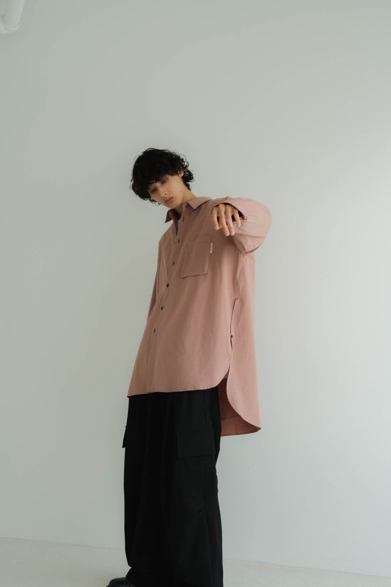 2way slit long shirt/pink - KNUTH MARF