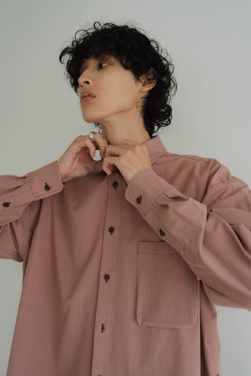 2way slit long shirt/pink - KNUTH MARF