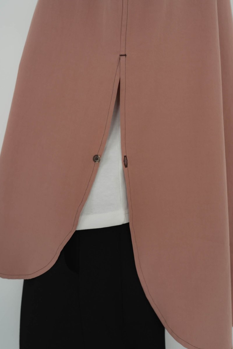 2way slit long shirt/pink - KNUTH MARF