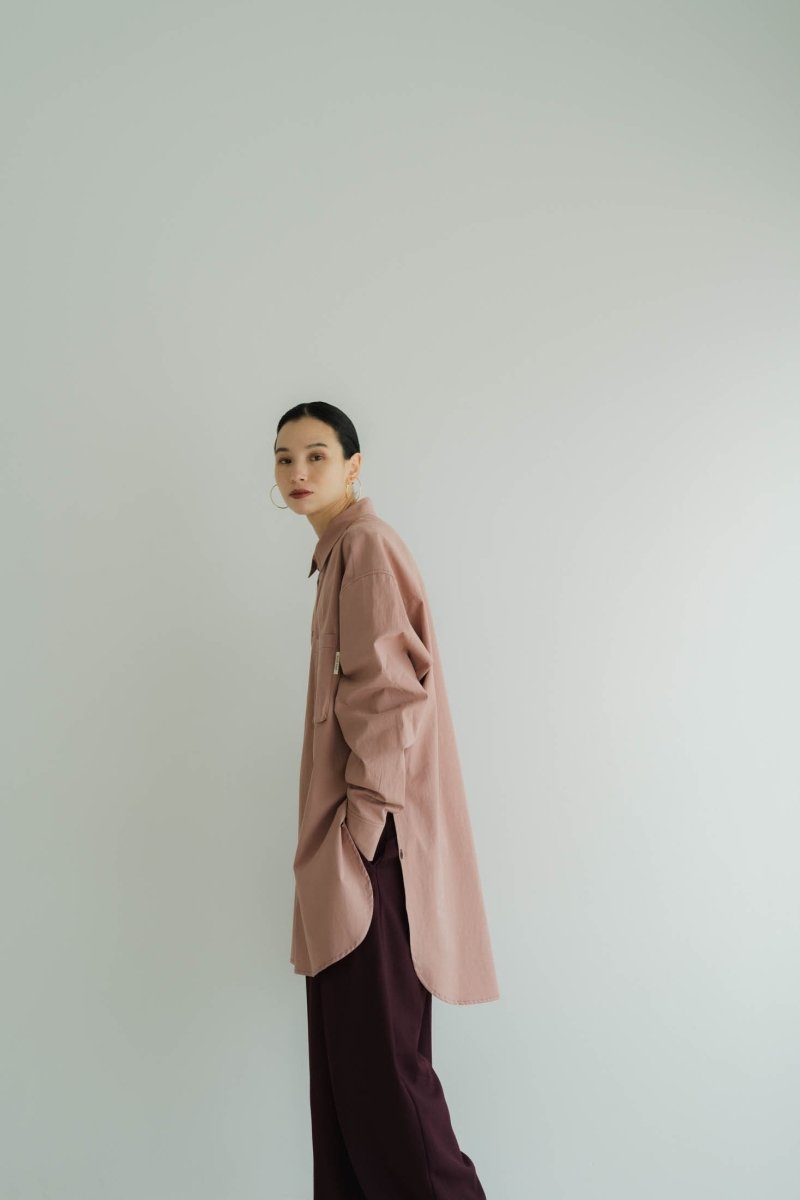 2way slit long shirt/pink - KNUTH MARF