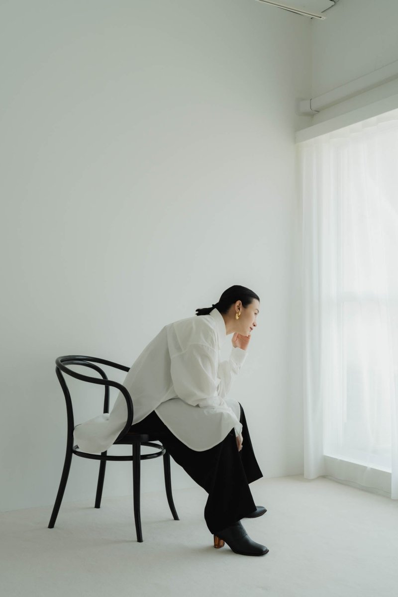 2way slit long shirt/white - KNUTH MARF
