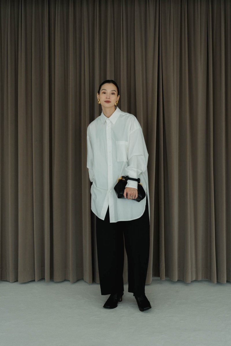 2way slit long shirt/white - KNUTH MARF
