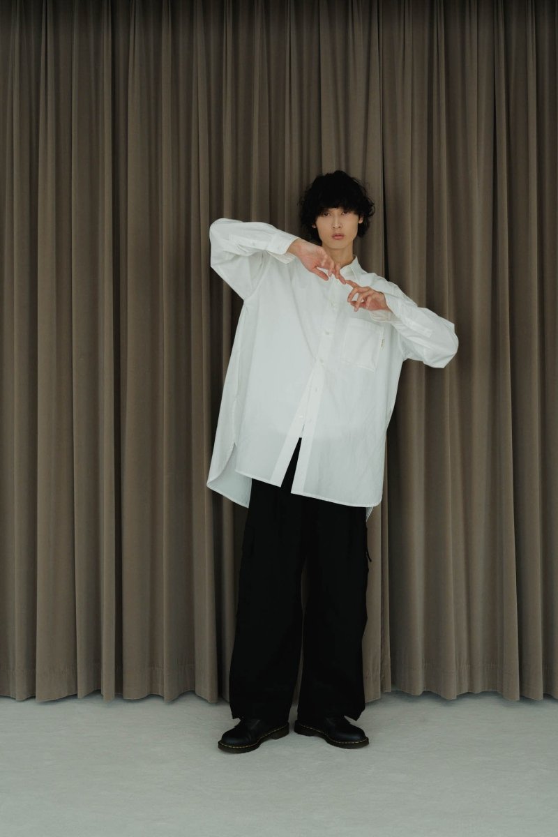 2way slit long shirt/white - KNUTH MARF