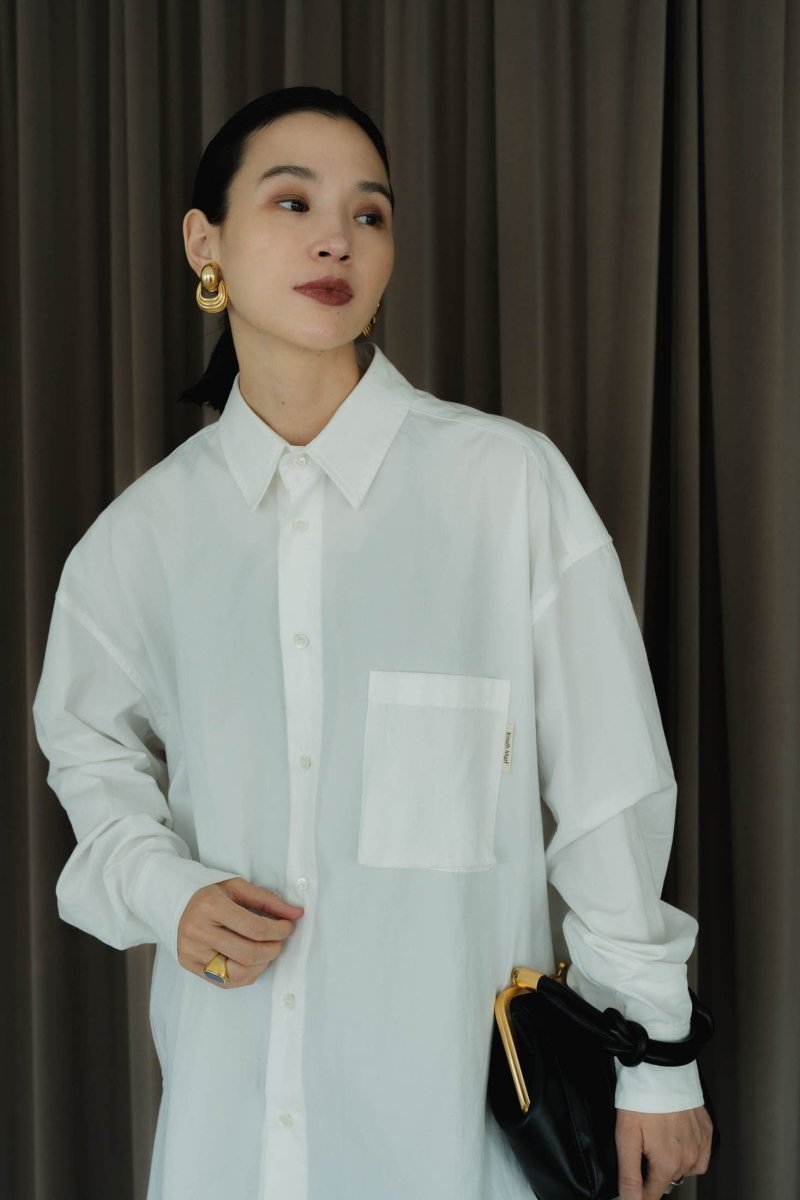 2way slit long shirt/white - KNUTH MARF