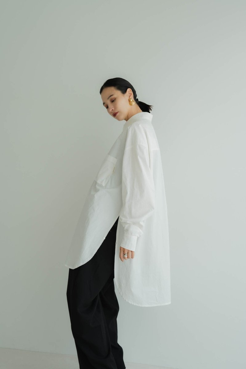 2way slit long shirt/white - KNUTH MARF