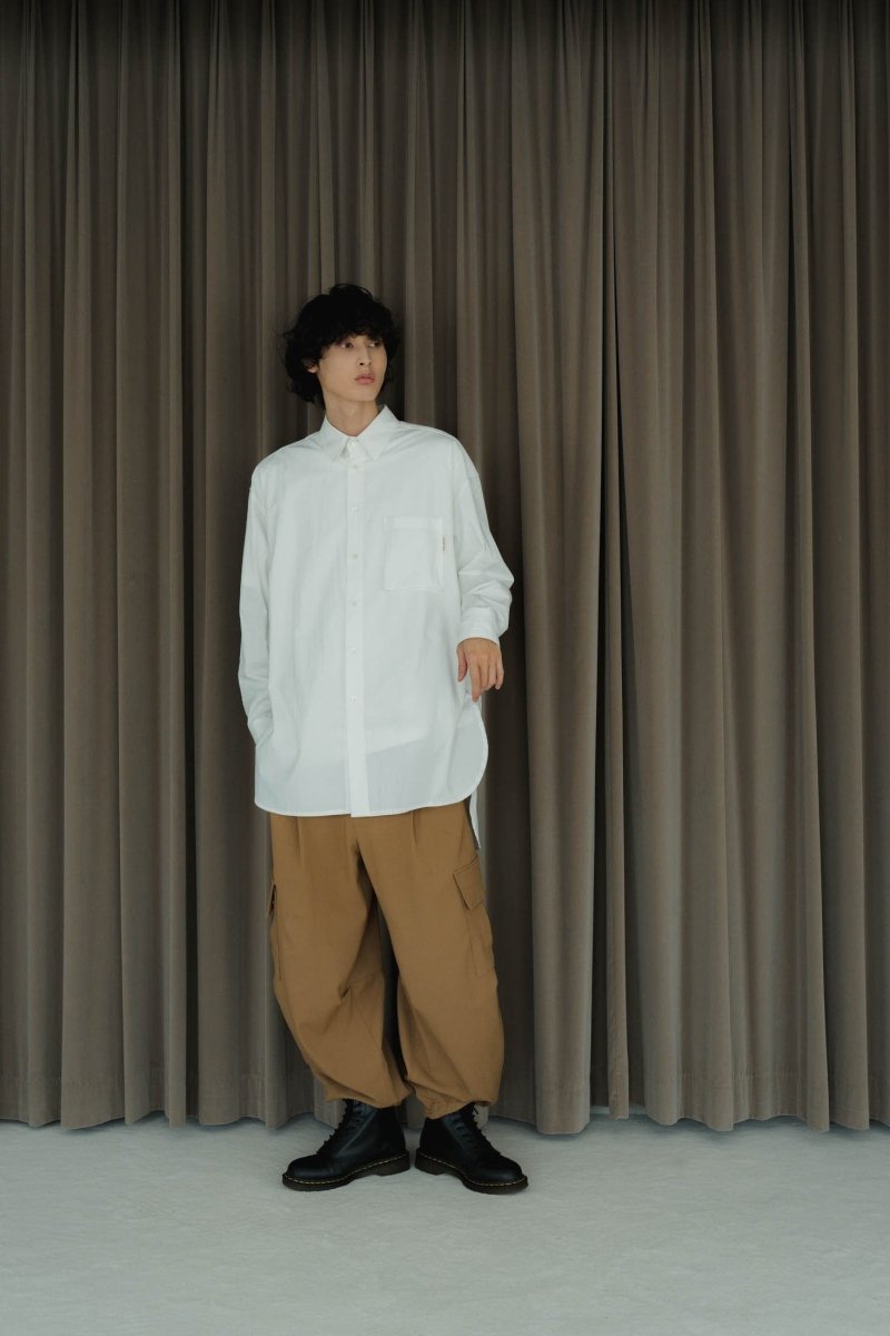 2way slit long shirt/white - KNUTH MARF