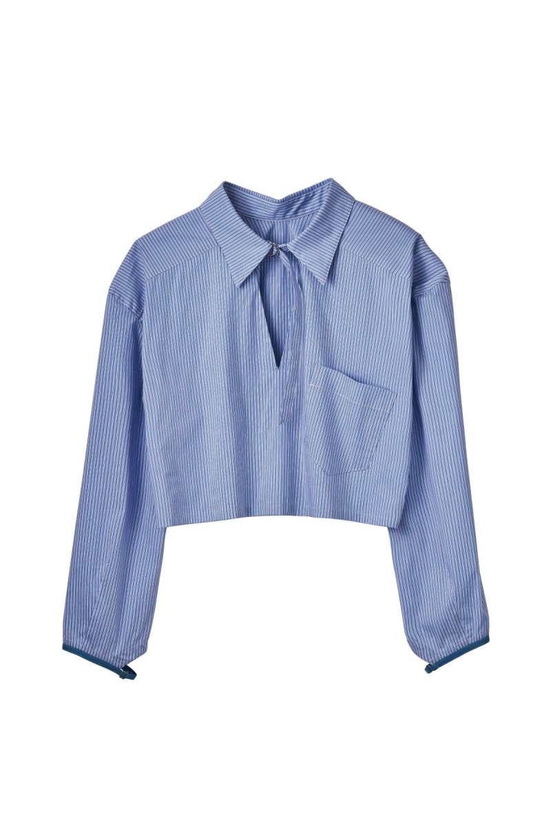 2way stripe volume shirt/stripeblue - KNUTH MARF