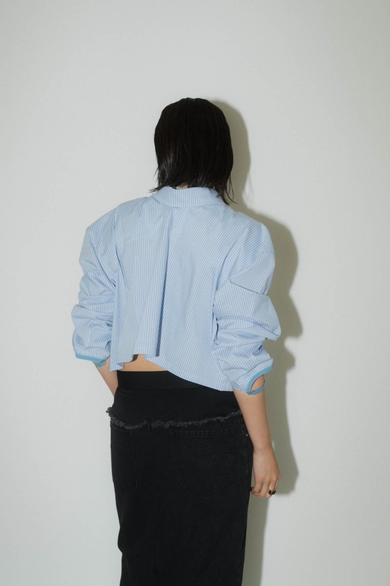 2way stripe volume shirt/stripeblue - KNUTH MARF