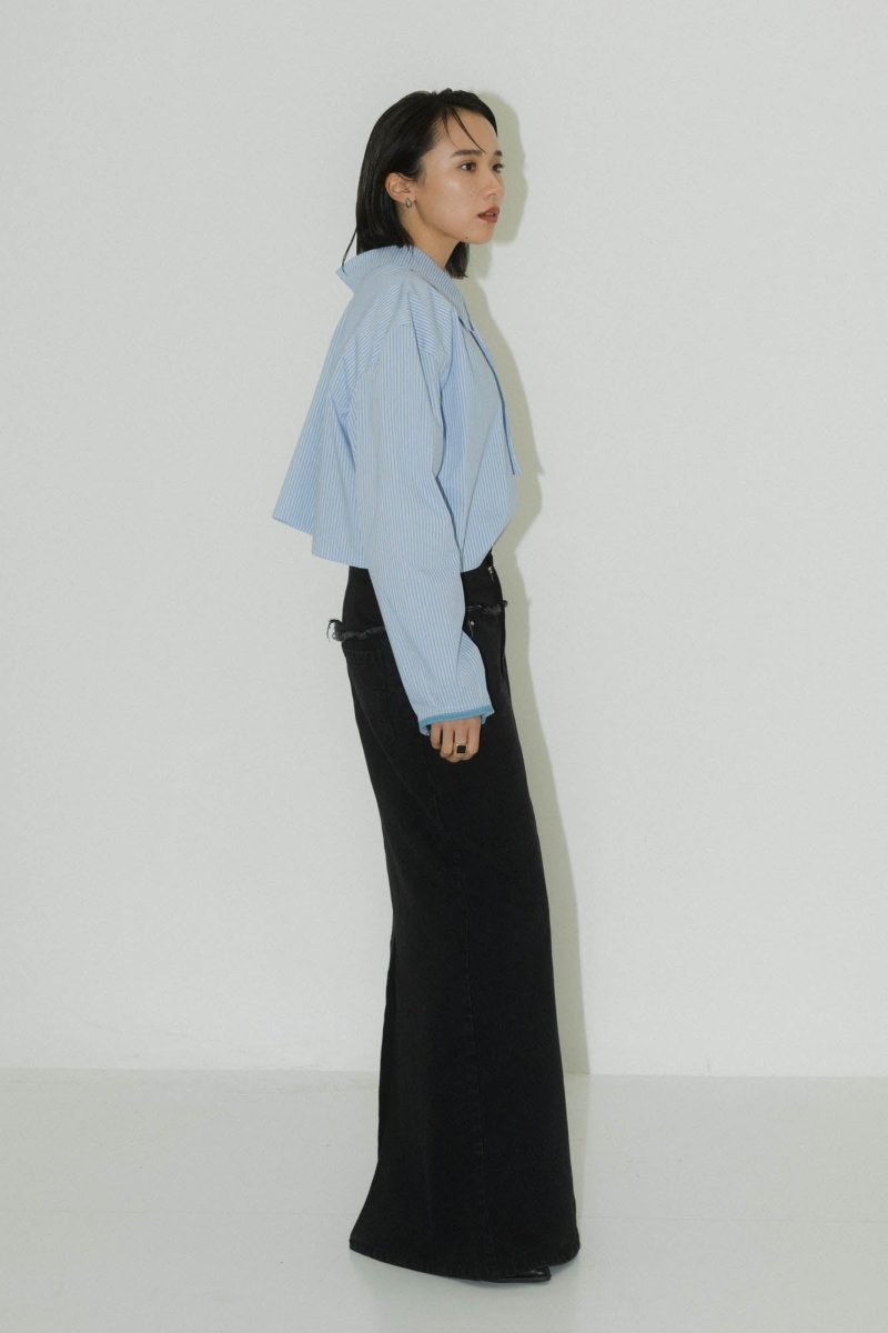 2way stripe volume shirt/stripeblue - KNUTH MARF