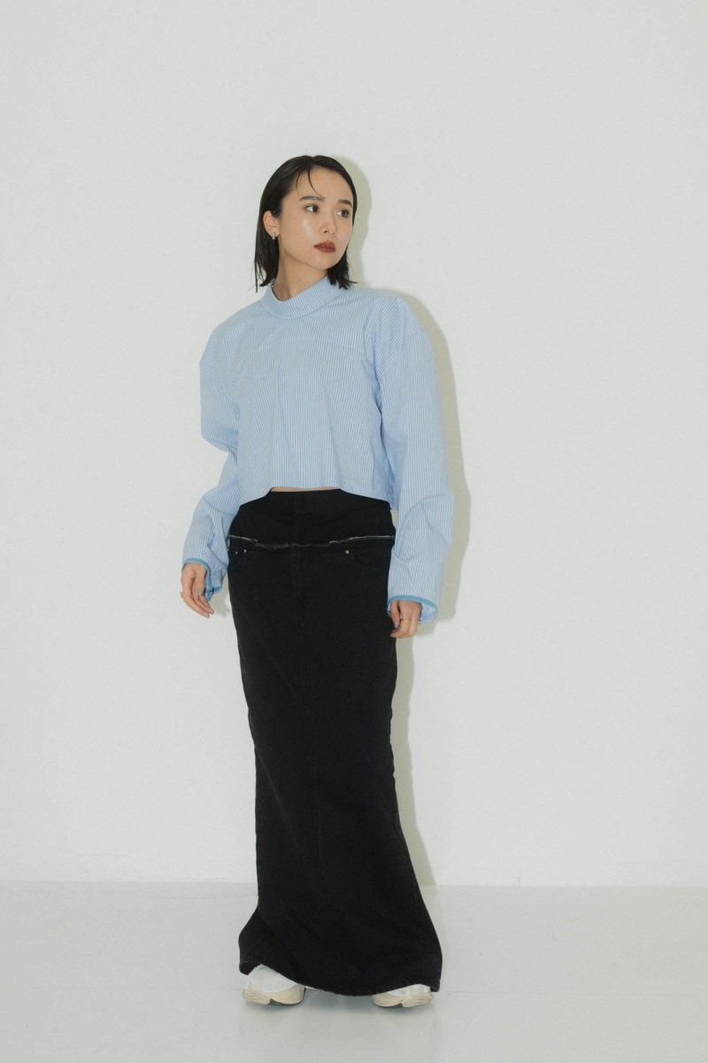 2way stripe volume shirt/stripeblue - KNUTH MARF