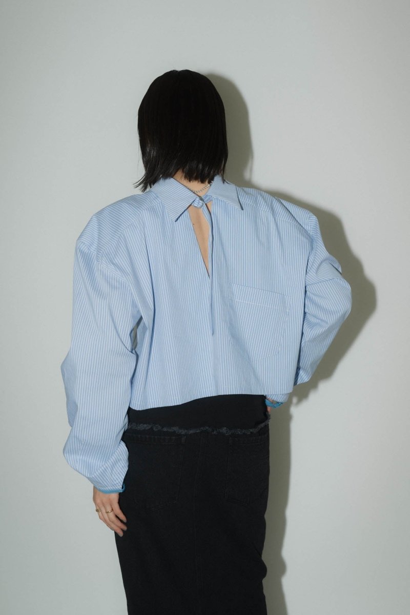 2way stripe volume shirt/stripeblue - KNUTH MARF