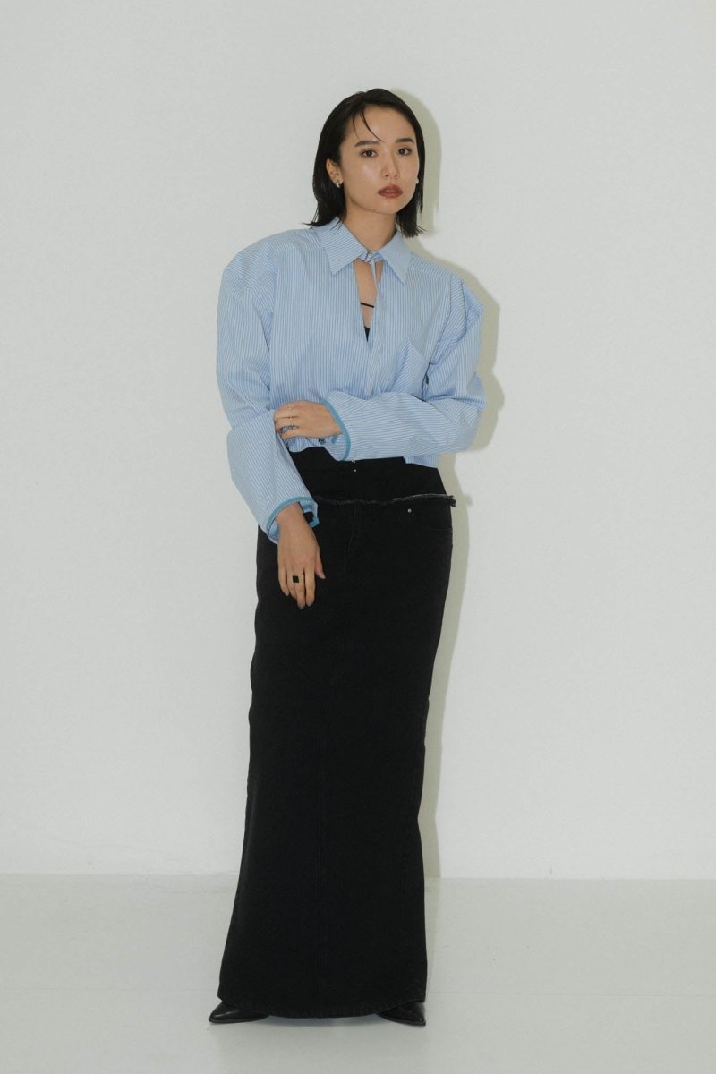 2way stripe volume shirt/stripeblue - KNUTH MARF