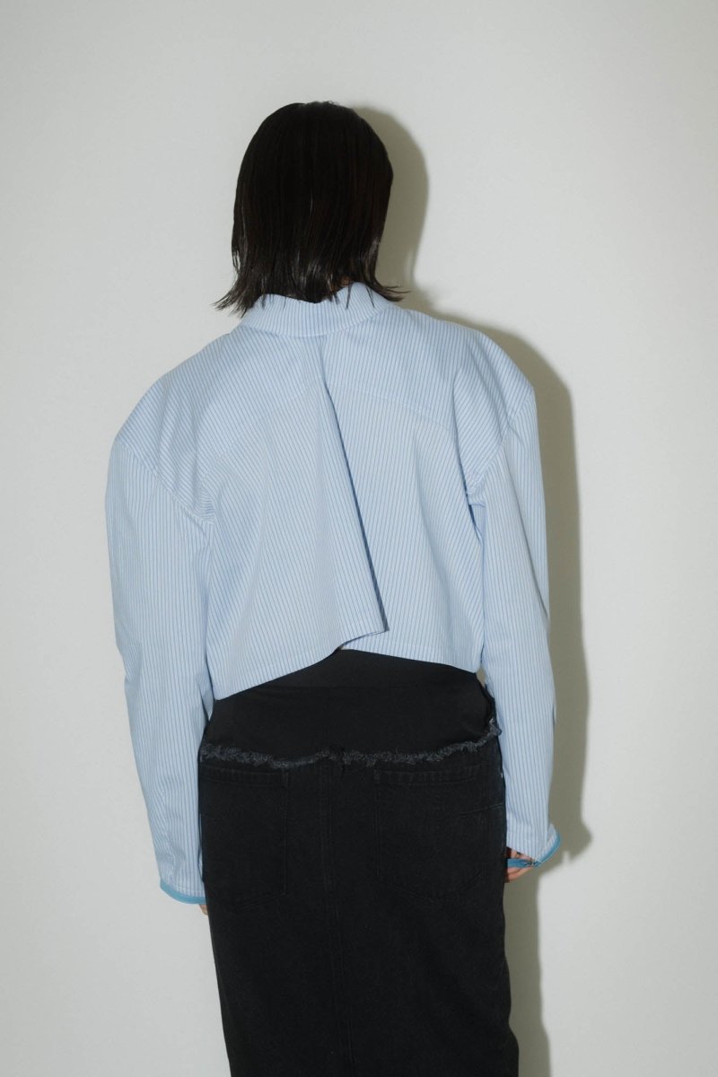 2way stripe volume shirt/stripeblue - KNUTH MARF