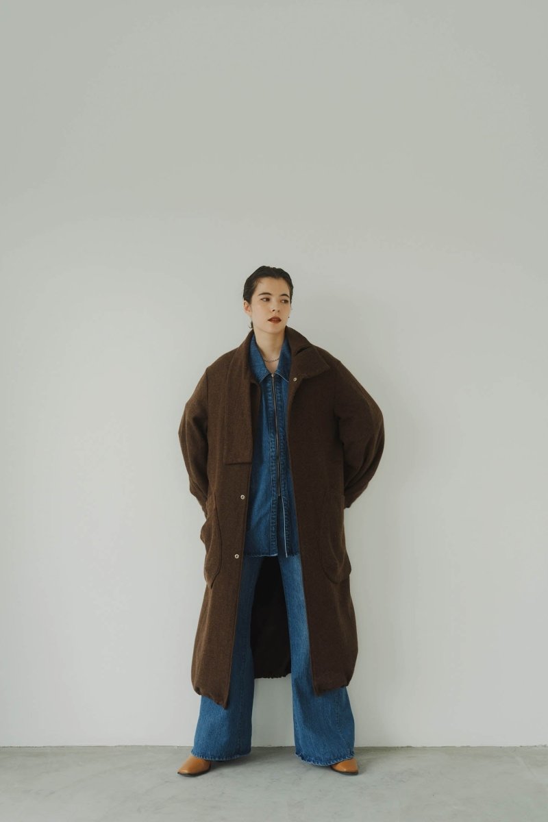 2way wool long coat(unisex)/brown - KNUTH MARF