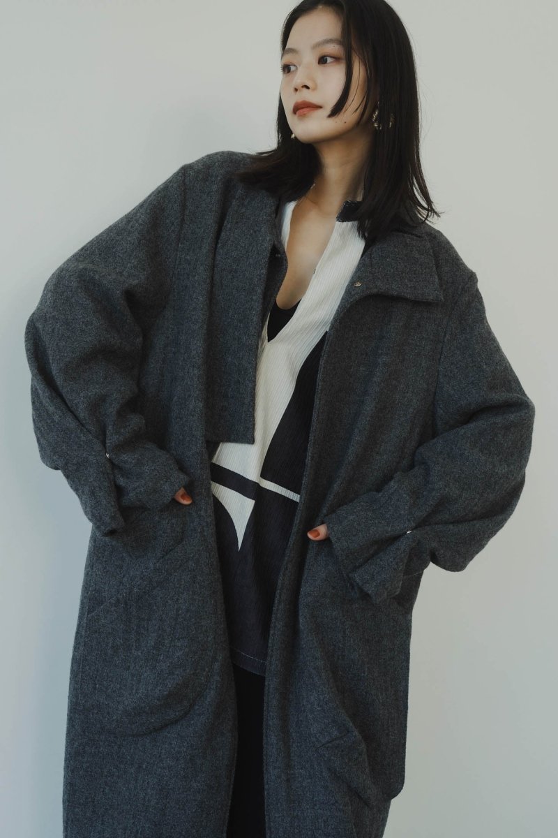 2way wool long coat(unisex)/gray - KNUTH MARF