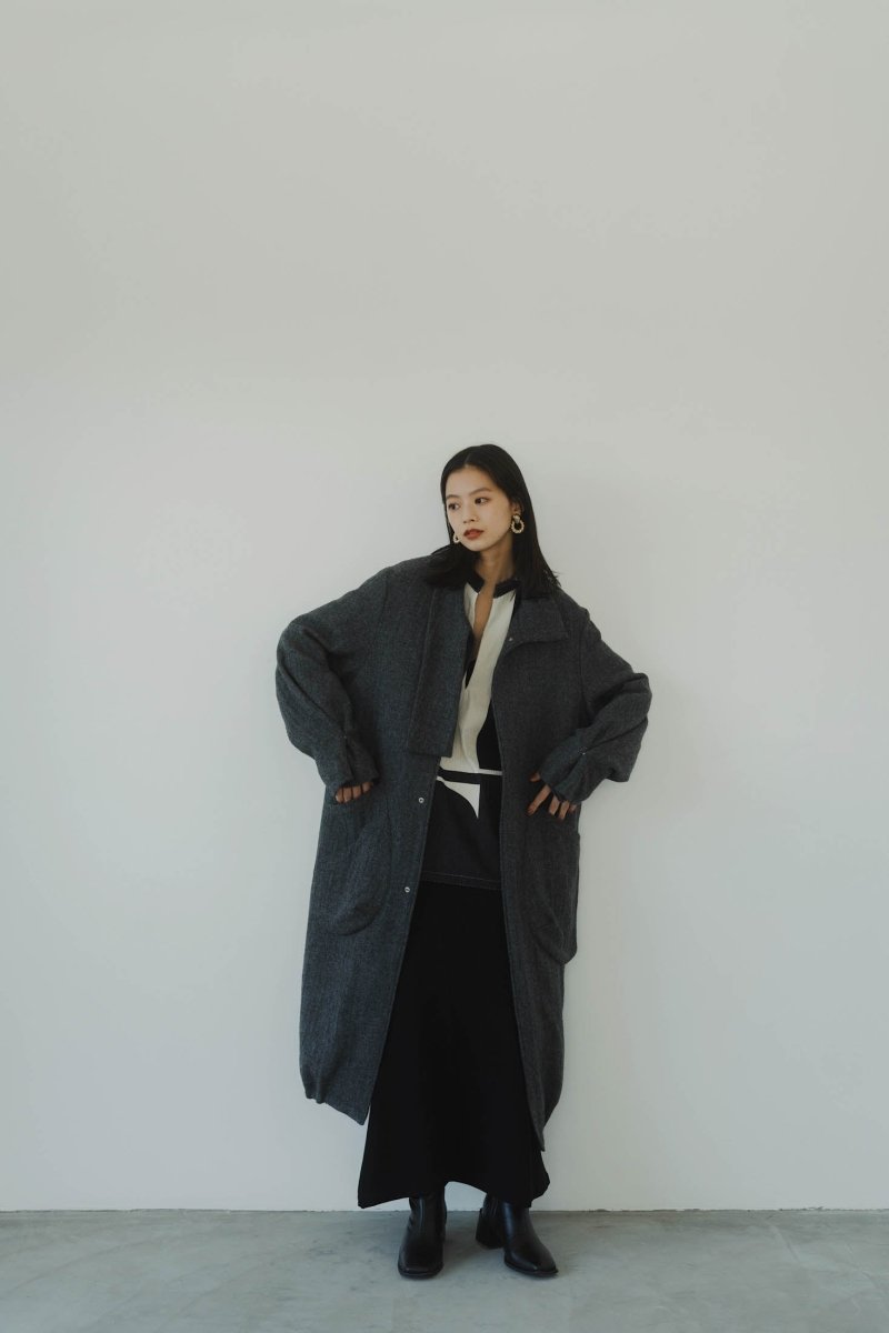 2way wool long coat(unisex)/gray - KNUTH MARF